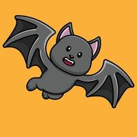 Cute Bat Flying Cartoon Vector Icon Illustration. Animal Icon Concept Isolated Premium Vector.