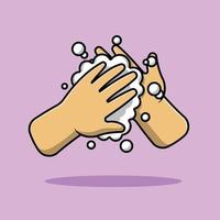 Washing Hand Cartoon Vector Icon Illustration. Health And Medical Icon Concept Isolated Premium Vector.