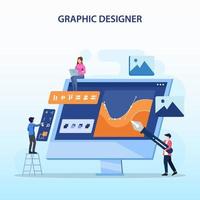 Graphic design concept, Flat vector template style Suitable for Web Landing Pages.