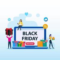 Black friday sale. Conceptual Design illustration, Flat vector template style Suitable for Web Landing Pages.