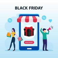 Black friday sale. Conceptual Design illustration, Flat vector template style Suitable for Web Landing Pages.