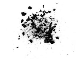 wood charcoal or Coal dust. Black charcoal texture. Black wood charcoal dust isolated on white background photo