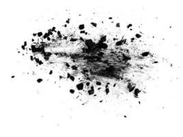 wood charcoal or Coal dust. Black charcoal texture. Black wood charcoal dust isolated on white background photo