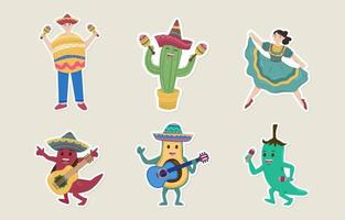 personajes del cinco de mayo vector