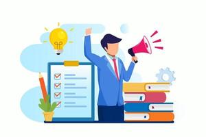 Flat design Marketing strategy, landing page website illustration flat vector template.