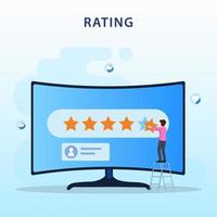 application rating concept, technology, Reviews stars with good and bad rate, customer satisfaction, social media, Flat vector