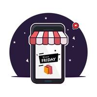 Black friday sale. Conceptual Design illustration, Flat vector template style Suitable for Web Landing Pages.