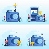 Photography competition illustration flat vector template