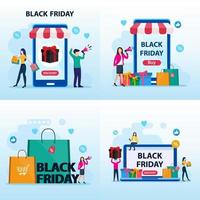 Black friday sale. Conceptual Design illustration, Flat vector template style Suitable for Web Landing Pages.