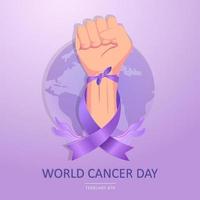world cancer day concept. Flat vector template style Suitable for Web Landing Pages.