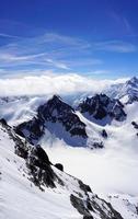 scene of Valley Titlis snow mountains in Switzerland, Europe photo