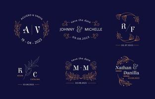 Elegant Wedding Monogram with Initial Name vector