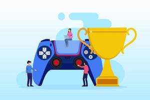 Online game tournament illustration flat vector template