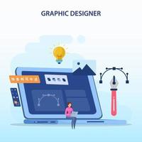 Graphic design concept, Flat vector template style Suitable for Web Landing Pages.