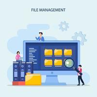 File management administration, folder, gallery, corporate office paperwork, flat vector