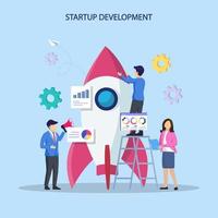 Startup launch concept. Development process, Innovation product, creative idea. vector