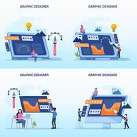 Graphic design concept, Flat vector template style Suitable for Web Landing Pages.