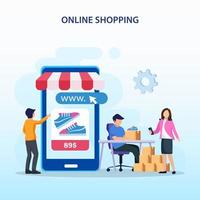 Online shopping concept Vector Illustration. Flat vector template