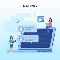 application rating concept, technology, Reviews stars with good and bad rate, customer satisfaction, social media, Flat vector