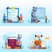 Notary services and legal assistance flat vector illustration.