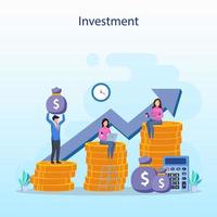 Business investment concept. Financial growth rising up to success. vector