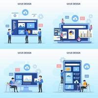 UI UX design concept, Creating an application design, content and text place, Vector illustration