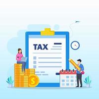 Online Tax Payment, pay season, tax time Concept. Flat vector template style Suitable for Web Landing Pages.