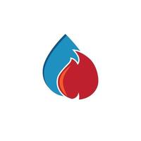 logotipo de fuego de agua vector