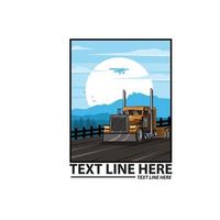 big truck on side hill vector