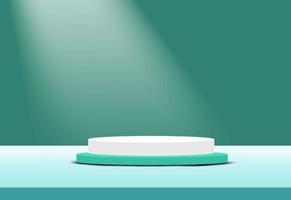 Premium podium circle shapes on green background vector