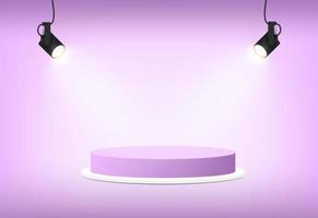 Premium purple podium with spotlight scene. vector