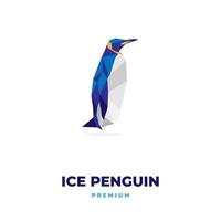 logotipo de vector de pingüino azul geométrico