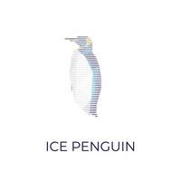 logotipo ilustración moderna de líneas que forman un pingüino vector