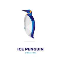 Modern geometric blue penguin illustration logo vector
