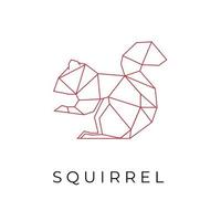 Orange geometric squirrel illustration logo vector