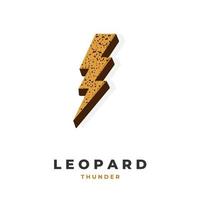 logotipo de ilustración de rayo de patrón de leopardo vector