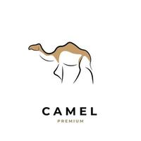 Simple camel line art illustration logo vector