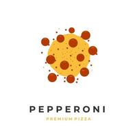 Pepperoni pizza topping pattern logo illustration vector