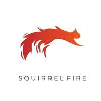 Jumping fire squirrel illustration logo vector
