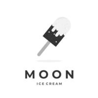 Moon ice cream logo illustration vector