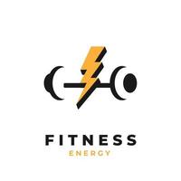 Fitness energy barbell illustration logo vector