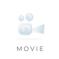 Logo illustration of a collection of lines that make up a film machine vector