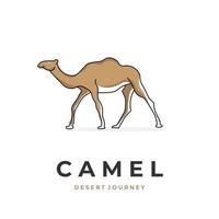ilustración vectorial de un camello andante vector