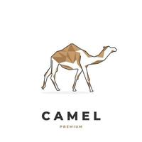 Geometric stone camel illustration logo vector
