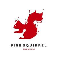 Flaming squirrel illustration logo vector