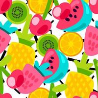 Color fruits seamless vector pattern