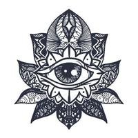 Eye on Lotus Tattoo vector