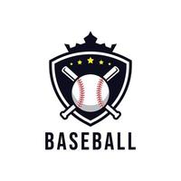 plantilla de logotipo de béisbol con estilo de emblema vector