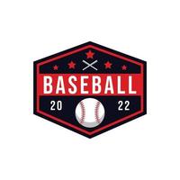 plantilla de logotipo de béisbol con estilo de emblema. adecuado para emblemas de clubes deportivos, competiciones, campeonatos, torneos, diseños de camisetas, etc. vector
