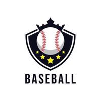 plantilla de logotipo de béisbol con estilo de emblema vector